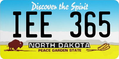 ND license plate IEE365