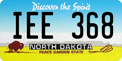 ND license plate IEE368