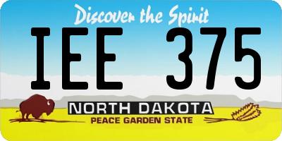 ND license plate IEE375
