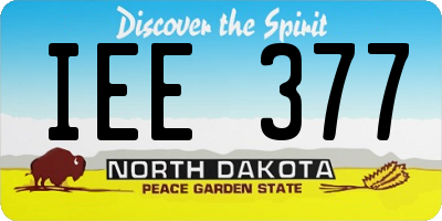 ND license plate IEE377