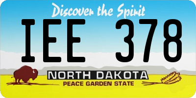 ND license plate IEE378