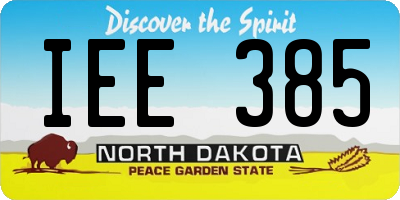 ND license plate IEE385