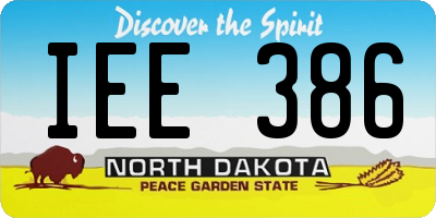 ND license plate IEE386