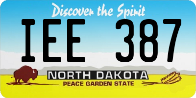 ND license plate IEE387