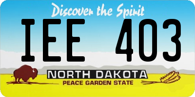ND license plate IEE403