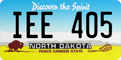 ND license plate IEE405
