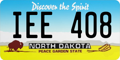ND license plate IEE408