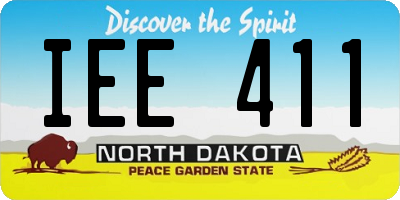 ND license plate IEE411