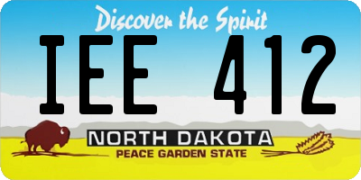 ND license plate IEE412