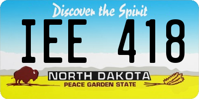 ND license plate IEE418