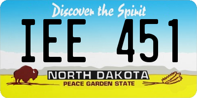ND license plate IEE451