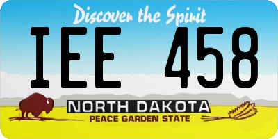 ND license plate IEE458