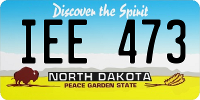 ND license plate IEE473