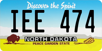 ND license plate IEE474