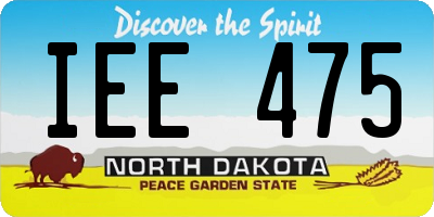 ND license plate IEE475
