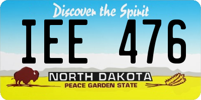 ND license plate IEE476