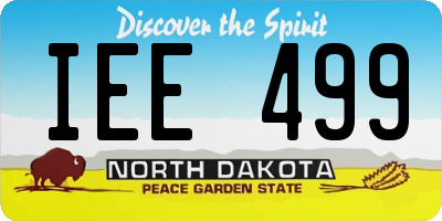 ND license plate IEE499