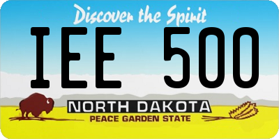ND license plate IEE500