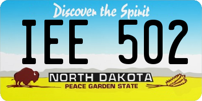 ND license plate IEE502