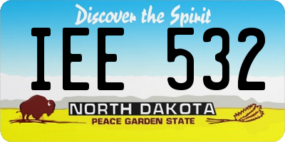 ND license plate IEE532