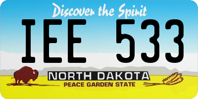 ND license plate IEE533