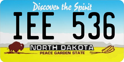 ND license plate IEE536