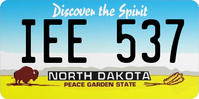 ND license plate IEE537
