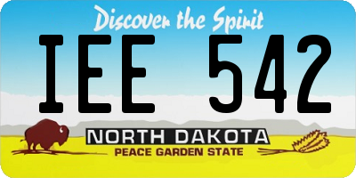 ND license plate IEE542