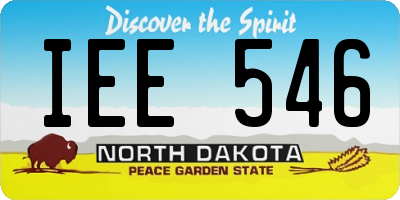 ND license plate IEE546