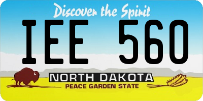 ND license plate IEE560