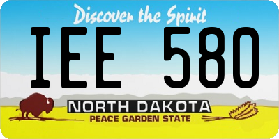 ND license plate IEE580