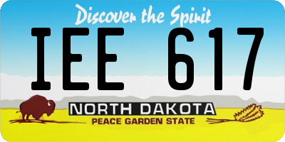 ND license plate IEE617