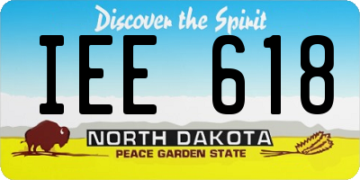 ND license plate IEE618