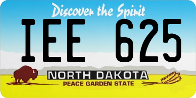 ND license plate IEE625