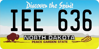 ND license plate IEE636