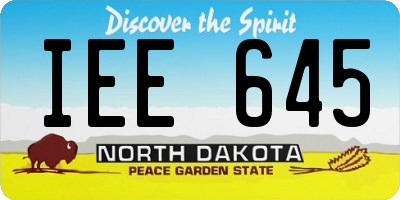 ND license plate IEE645
