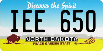 ND license plate IEE650