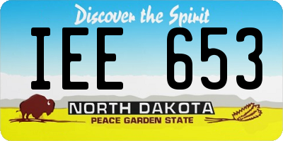 ND license plate IEE653