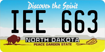 ND license plate IEE663