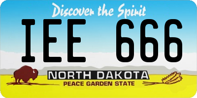 ND license plate IEE666