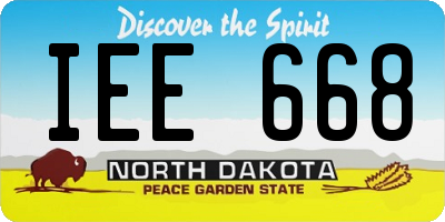 ND license plate IEE668