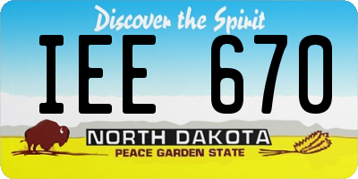ND license plate IEE670