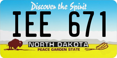 ND license plate IEE671