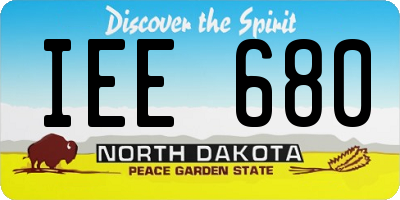 ND license plate IEE680
