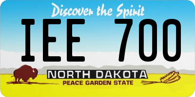 ND license plate IEE700