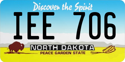 ND license plate IEE706