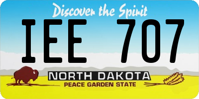 ND license plate IEE707
