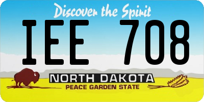 ND license plate IEE708