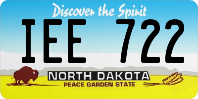 ND license plate IEE722