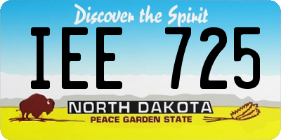 ND license plate IEE725